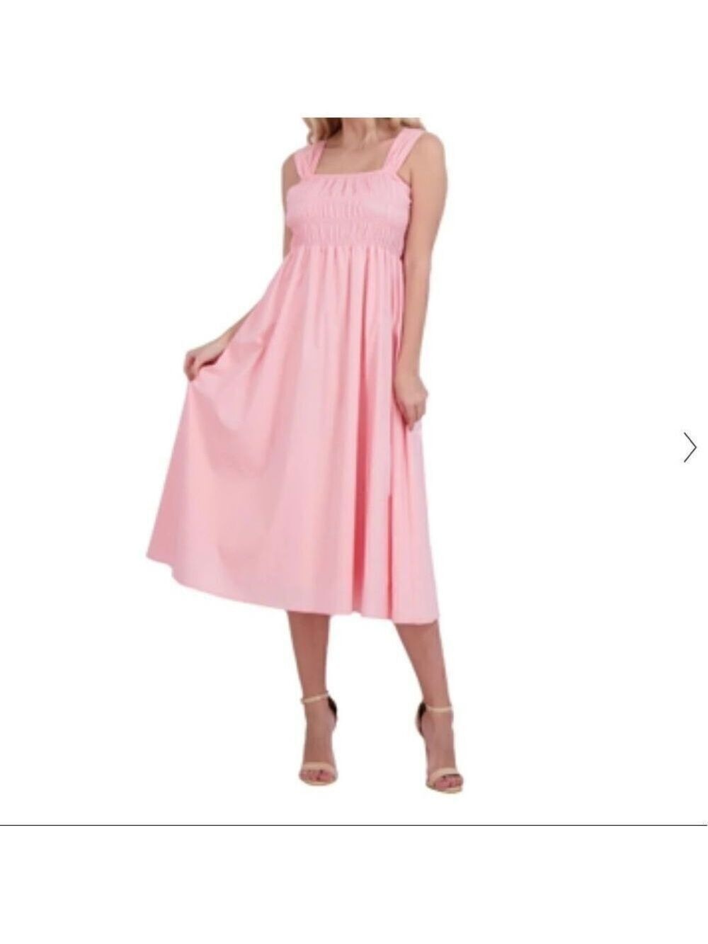 NANETTE Lepore gypsy rose pink pleated smocked Sleeveless Midi Milkmade Dress 12